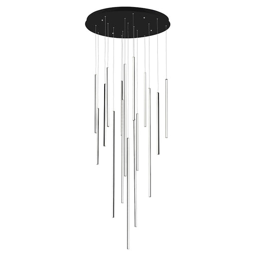 Kuzco Chute 31.5in 16-Head LED Multi-Pendant | Black Aluminum and White Acrylic Diffuser | Living Room & Dining Room | 13325lm | Model MP14932-BK