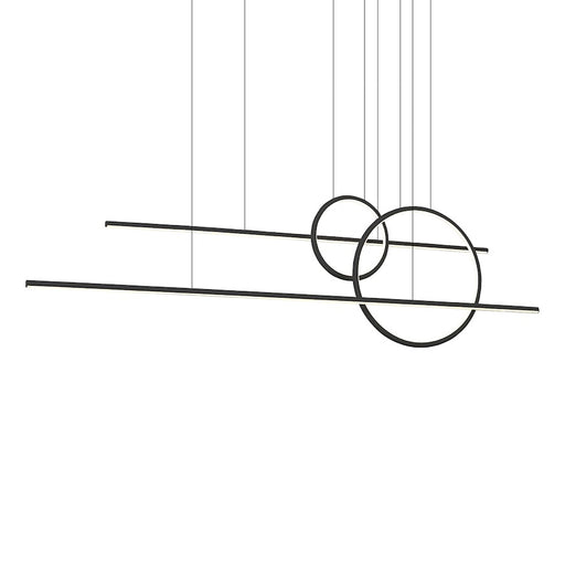 Kuzco Chute Calypso 56in LED Multi-Pendant | Industrial Black and White Acrylic Diffuser | Kitchen Island & Dining Room | Model MP14956-BK