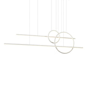 Kuzco Chute Calypso 56in 72W LED Multi Pendant | Modern White Aluminum and White Acrylic Diffuser | Kitchen Island & Dining Room | Model MP14956-WH