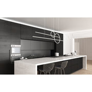 Kuzco Chute Calypso 56in 72W LED Multi Pendant | Modern White Aluminum and White Acrylic Diffuser | Kitchen Island & Dining Room | Model MP14956-WH