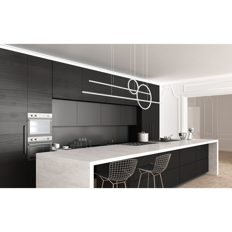 Kuzco Chute Calypso 56in 72W LED Multi Pendant | Modern White Aluminum and White Acrylic Diffuser | Kitchen Island & Dining Room | Model MP14956-WH