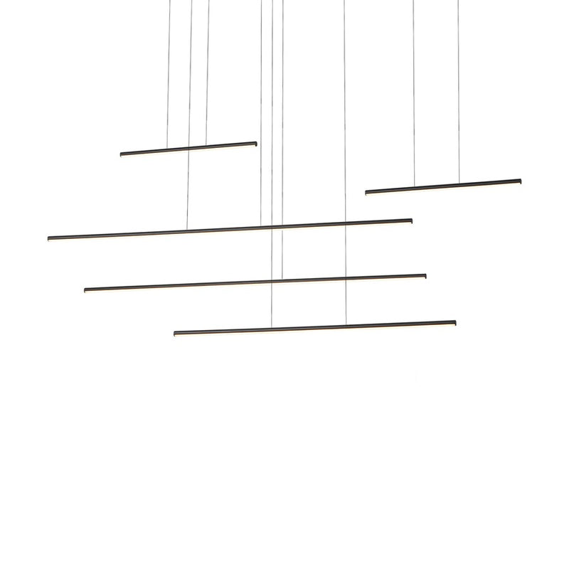 Kuzco Chute Motion 60" LED Multi Pendant, Black - MP14960-BK-UNV-010