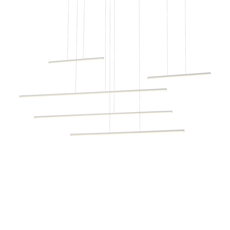 Kuzco Chute Motion 60in LED Multi Pendant | White with White Acrylic Diffuser | Kitchen Island & Dining Room | 4940lm 3000K 90CRI | Model MP14960-WH