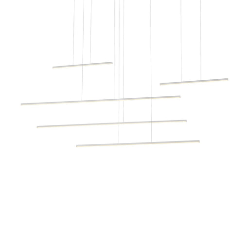 Kuzco Chute Motion 60in LED Multi Pendant | White with White Acrylic Diffuser | Kitchen Island & Dining Room | 4940lm 3000K 90CRI | Model MP14960-WH