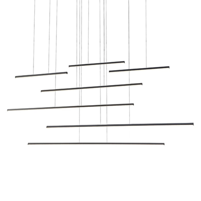 Kuzco Chute Motion 70" LED Multi Pendant, Black