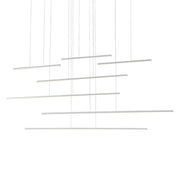 Kuzco Chute Motion 70in LED Multi Pendant | Modern White Aluminum and White Acrylic Diffuser | Kitchen Island & Dining Room | Model MP14970-WH