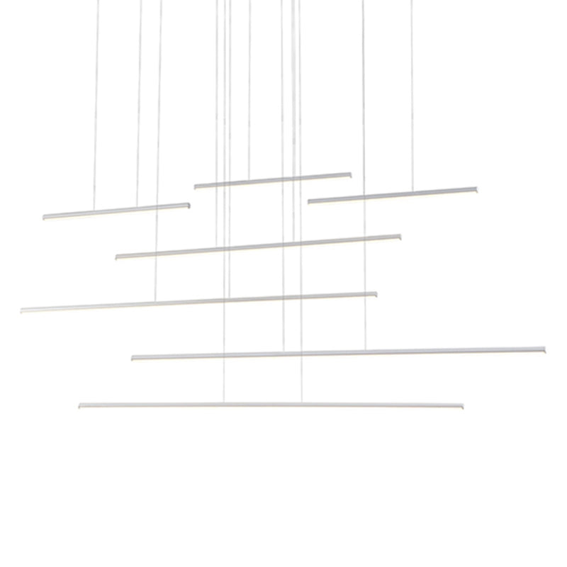 Kuzco Chute Motion 70in LED Multi Pendant | Modern White Aluminum and White Acrylic Diffuser | Kitchen Island & Dining Room | Model MP14970-WH