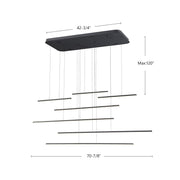 Kuzco Chute Motion 70in LED Multi Pendant | Modern White Aluminum and White Acrylic Diffuser | Kitchen Island & Dining Room | Model MP14970-WH
