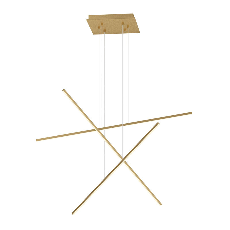 Kuzco Vega Minor 47in 3-Light LED Multi Pendant | Modern Brushed Gold and White Acrylic | Kitchen Island & Dining Room | 6237lm | Model MP18203-BG