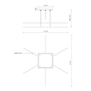 Kuzco Vega Minor 47in 3-Light LED Multi Pendant | Modern Brushed Gold and White Acrylic | Kitchen Island & Dining Room | 6237lm | Model MP18203-BG