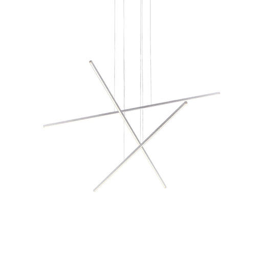 Kuzco Vega Minor 47in 3-Light LED Multi Pendant | Modern Brushed Nickel and White Acrylic Diffuser | Kitchen Island & Dining Room | Model MP18203-BN