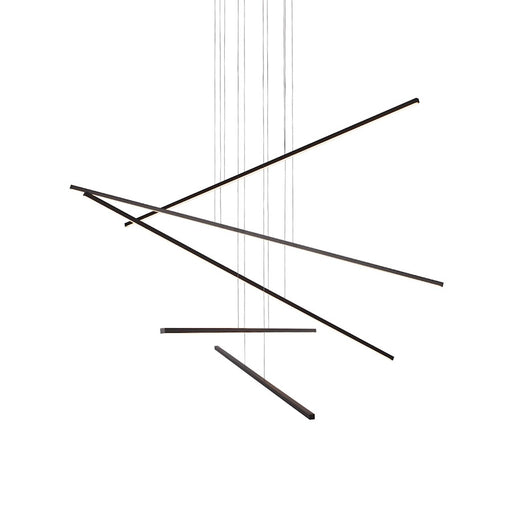 Kuzco Vega Minor 45in 5-Light LED Linear Pendant | Modern Black and White Acrylic Diffuser | Kitchen Island & Dining Room | Model MP18205-BK