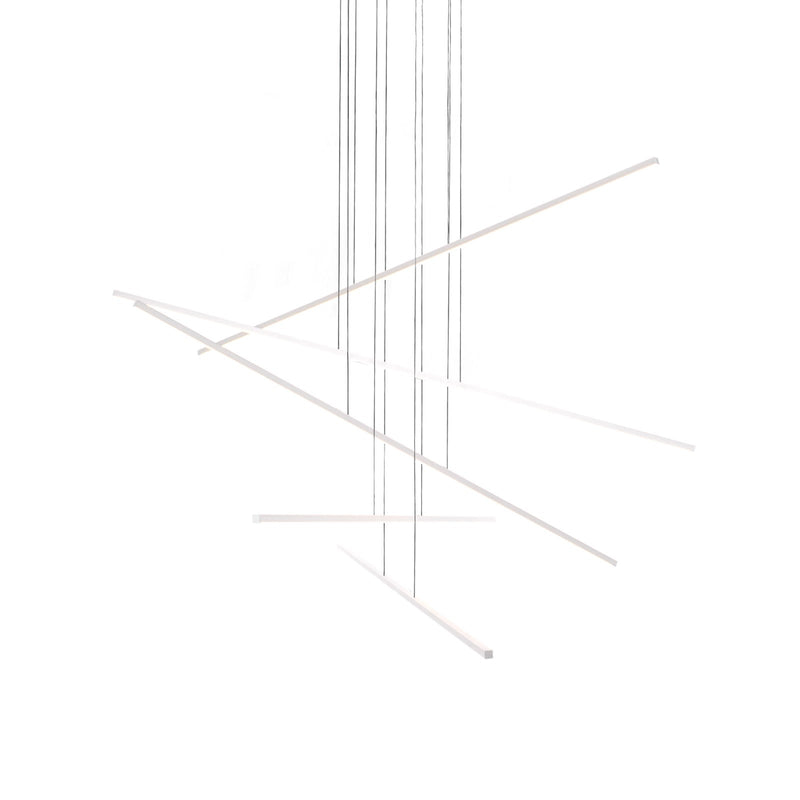 Kuzco Vega Minor 45in 5-Light LED Multi Pendant | White Aluminum and White Acrylic Diffuser | Kitchen Island & Dining Room | Model MP18205-WH