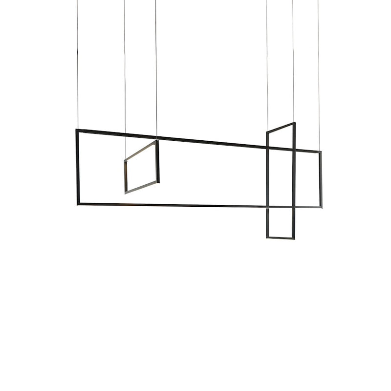 Kuzco Arkell 56in 1-Light LED Multi Pendant | Modern Black and White Acrylic Diffuser | Dining Room & Living Room | Model MP28356-BK