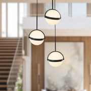 Kuzco Globo 16in 3-Light LED Pendant | Modern Matte Black and Frosted Acrylic | Kitchen Island & Dining Room | Model MP301003MB