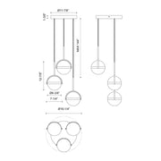 Kuzco Globo 16in 3-Light LED Pendant | Modern Matte Black and Frosted Acrylic | Kitchen Island & Dining Room | Model MP301003MB