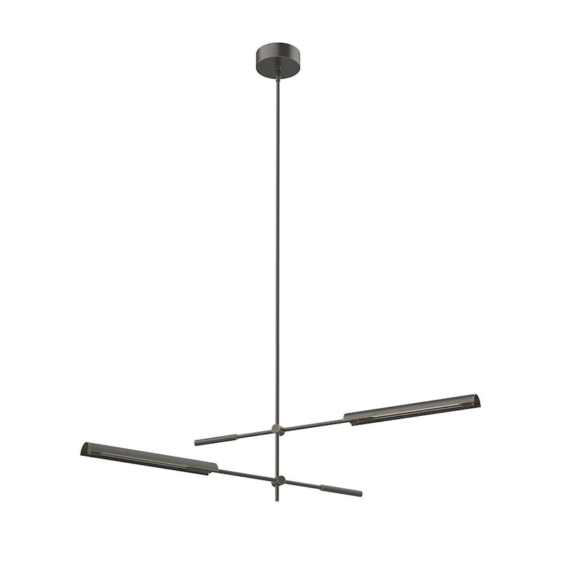 Kuzco Astrid 41.5in 2-Head LED Multi Pendant | Mid-Century Urban Bronze Metal Shade and Clear Glass | Kitchen Island & Dining | Model MP316402UBMS