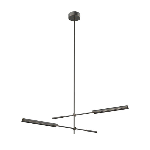 Kuzco Astrid 41.5in 2-Head LED Multi Pendant | Mid-Century Urban Bronze Metal Shade and Clear Glass | Kitchen Island & Dining | Model MP316402UBMS