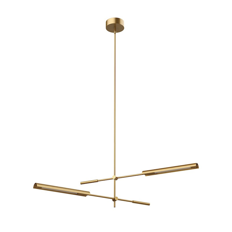 Kuzco Astrid 41.5in 2-Light LED Multi-Pendant | Mid-Century Vintage Brass and Clear Glass | Kitchen Island & Dining Room | Model MP316402VBMS