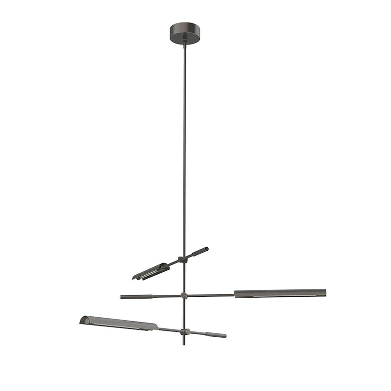 Kuzco Astrid 44in 3-Head LED Multi Pendant | Mid-Century Urban Bronze Metal and Clear Glass | Living Room & Dining Room | 1365lm | Model MP316403UBMS