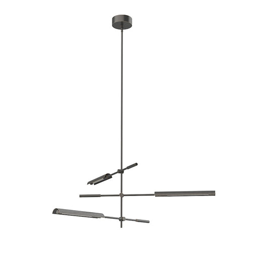 Kuzco Astrid 44in 3-Head LED Multi Pendant | Mid-Century Urban Bronze Metal and Clear Glass | Living Room & Dining Room | 1365lm | Model MP316403UBMS