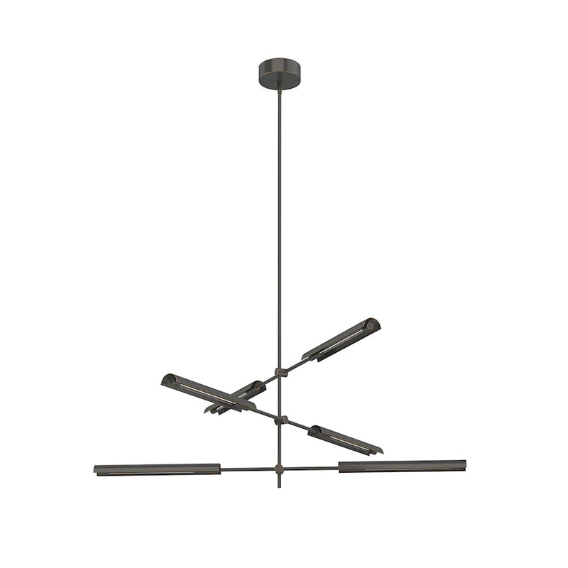 Kuzco Astrid 42in 6-Light LED Multi Pendant | Mid-Century Modern Urban Bronze and Clear Glass | Living Room & Dining Room | Model MP316406UBMS