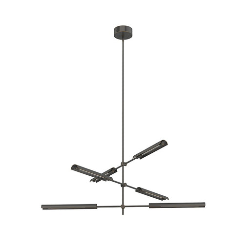 Kuzco Astrid 42in 6-Light LED Multi Pendant | Mid-Century Modern Urban Bronze and Clear Glass | Living Room & Dining Room | Model MP316406UBMS