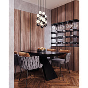 Kuzco Onyx 15in 5-Light LED Multi Pendant | Modern Natural Brass and Clear Carved Acrylic | Kitchen Island & Dining Room | Model MP321805NB