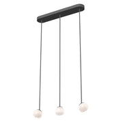 Kuzco Europa LED Multi Pendant | Black and Opal Glass | Kitchen Island & Dining Room | 25 x 4.75 x 3.62 in | Model MP47613-BK