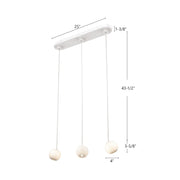 Kuzco Europa LED Multi Pendant | Black and Opal Glass | Kitchen Island & Dining Room | 25 x 4.75 x 3.62 in | Model MP47613-BK