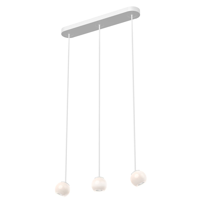 Kuzco Europa 3-Head LED Multi-Pendant | Modern White and Opal Glass | Kitchen Island & Dining Room | 2550lm 3000K Dimmable | Model MP47613-WH