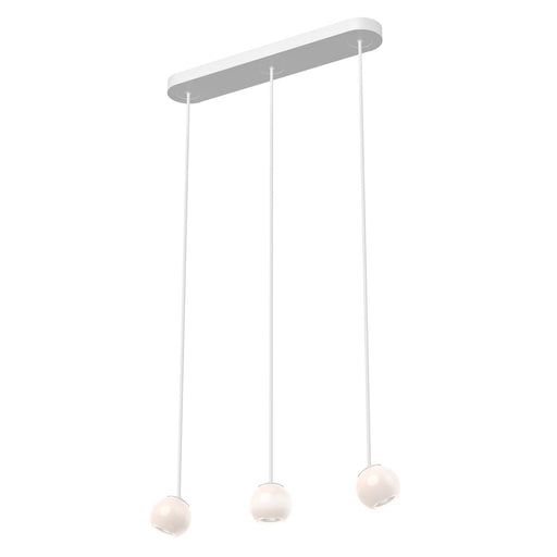 Kuzco Europa 3-Head LED Multi-Pendant | Modern White and Opal Glass | Kitchen Island & Dining Room | 2550lm 3000K Dimmable | Model MP47613-WH