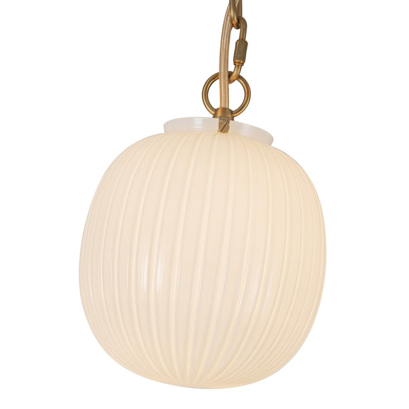 Kuzco Cherise 3Lt 7" Socket Multi Pendant, Gold/Glossy Opal Glass