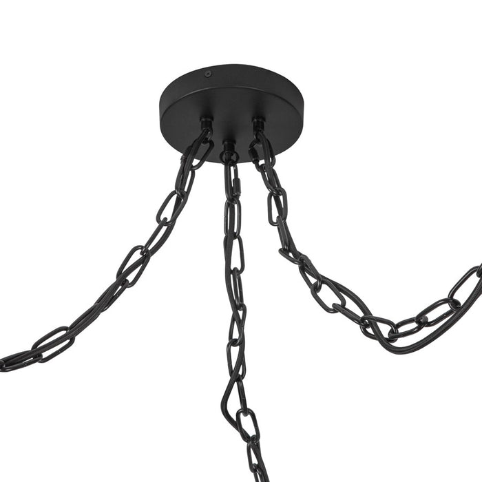 Kuzco Cherise 3Lt 7" Socket Multi Pendant, Black/Glossy Opal