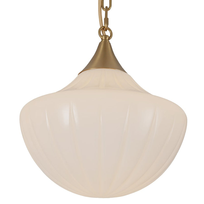 Kuzco Farrah 3Lt Socket Multi Pendant, Gold/Glossy Opal Glass