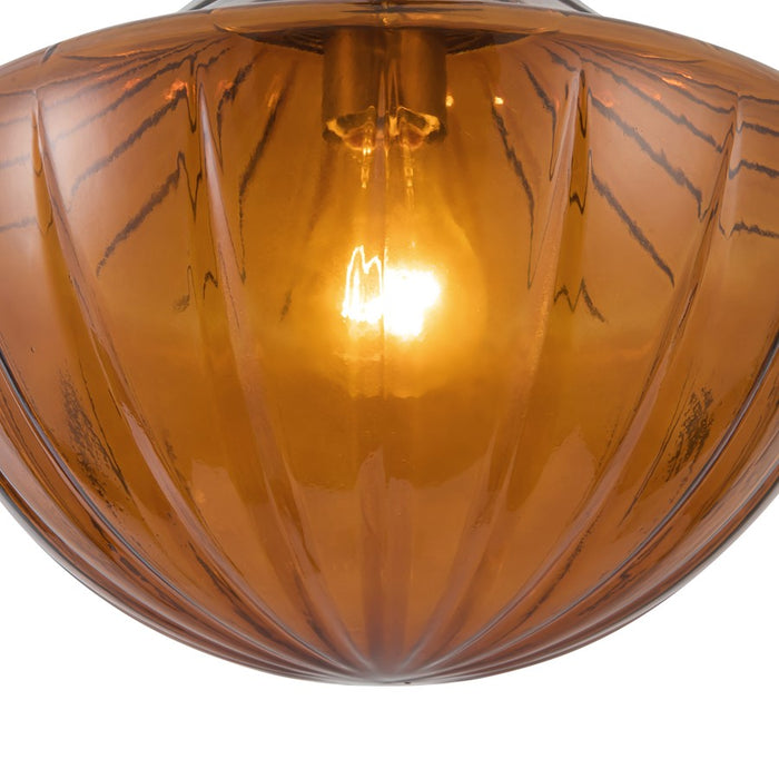 Kuzco Farrah 3-Lt Black Multi-Lt Pendant, Matte Black/Amber
