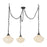 Kuzco Farrah 3Lt Socket Multi Pendant, Black/Glossy Opal Glass - MP651312MBGR