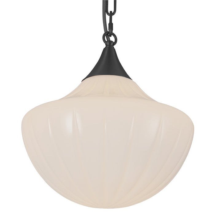 Kuzco Farrah 3Lt Socket Multi Pendant, Black/Glossy Opal Glass