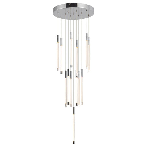 Kuzco Motif 13in 1-Light LED Multi Pendant | Modern Chrome Metal and Clear Glass | Kitchen Island & Dining Room | 13 x 12.75 in | Model MP75113-CH