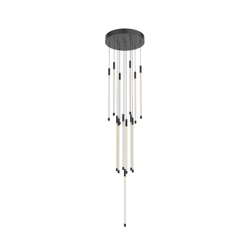 Kuzco Motif 20in LED Multi Pendant | Modern Black Aluminum and Clear Glass | Dining Room & Entryway | 12 x 12 x 20 in | Model MP75121-BK