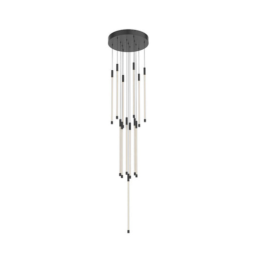 Kuzco Motif 20in LED Multi Pendant | Modern Black Aluminum and Clear Glass | Dining Room & Entryway | 12 x 12 x 20 in | Model MP75121-BK