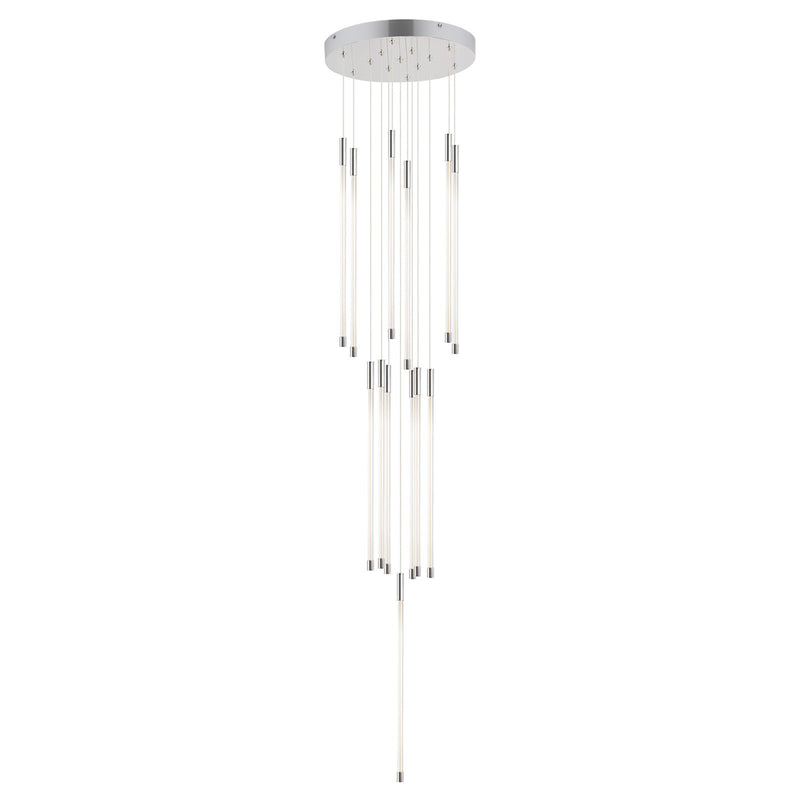 Kuzco Motif 20in LED Multi Pendant | Chrome and Clear Glass | Dining Room & Living Room | 10500lm 2700K 90CRI Dimmable | Model MP75121-CH