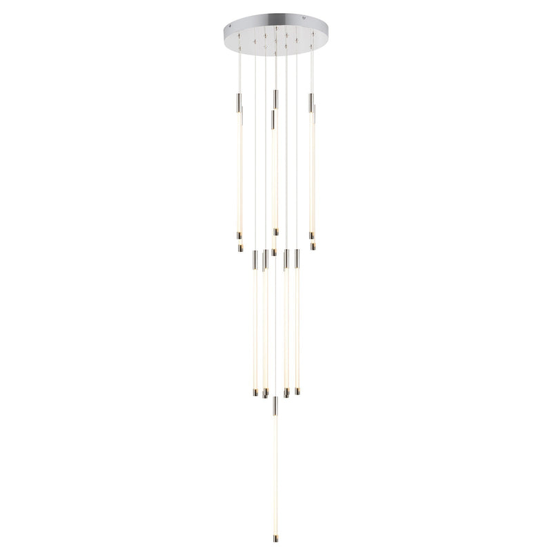 Kuzco Motif 20in LED Multi Pendant | Chrome and Clear Glass | Dining Room & Living Room | 10500lm 2700K 90CRI Dimmable | Model MP75121-CH