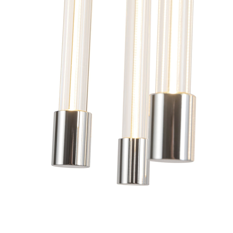 Kuzco Motif 20in LED Multi Pendant | Chrome and Clear Glass | Dining Room & Living Room | 10500lm 2700K 90CRI Dimmable | Model MP75121-CH