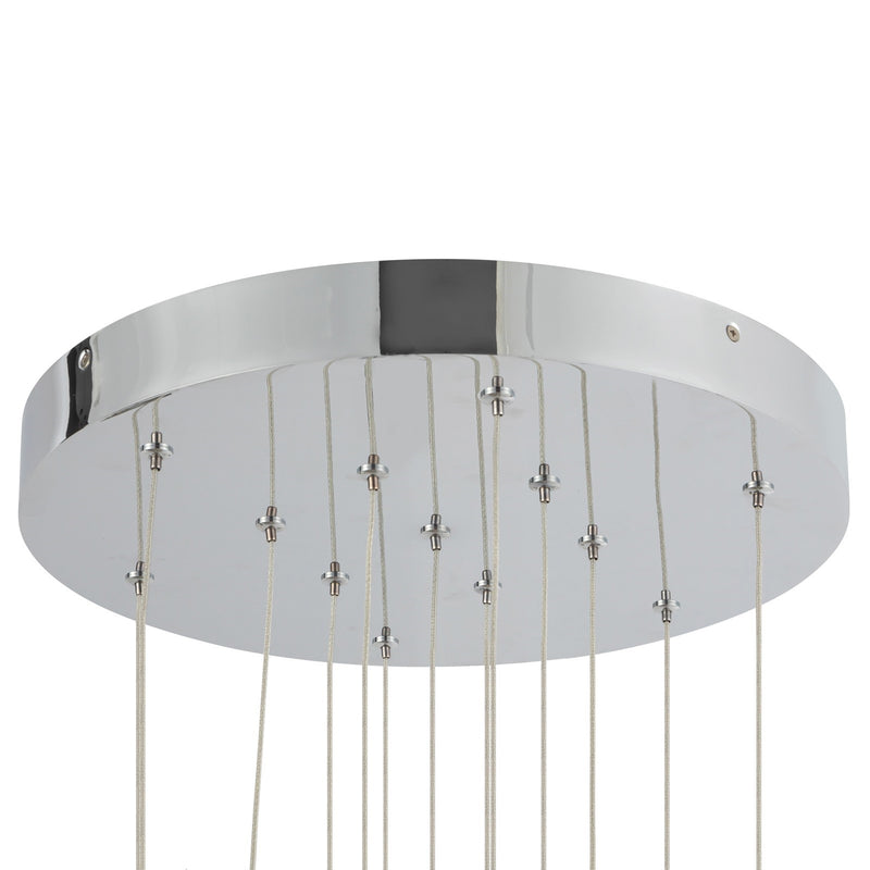 Kuzco Motif 20in LED Multi Pendant | Chrome and Clear Glass | Dining Room & Living Room | 10500lm 2700K 90CRI Dimmable | Model MP75121-CH