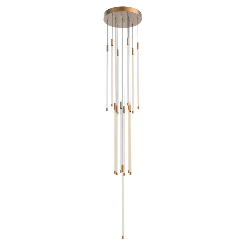 Kuzco Motif 12in 1-Light LED Multi-Pendant | Modern Brushed Gold Steel and Clear Glass | Dining Room & Living Room | Model MP75127-BG