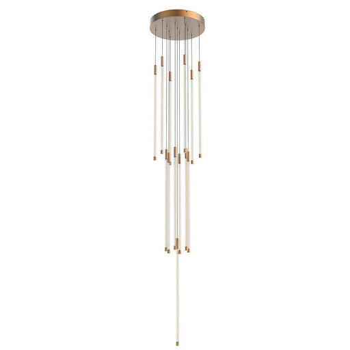 Kuzco Motif 12in 1-Light LED Multi-Pendant | Modern Brushed Gold Steel and Clear Glass | Dining Room & Living Room | Model MP75127-BG