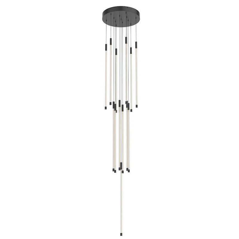 Kuzco Motif 12in LED Multi Pendant | Black Clear Glass | Kitchen Island & Dining Room | 26.75 x 12.75 in | Model MP75127-BK