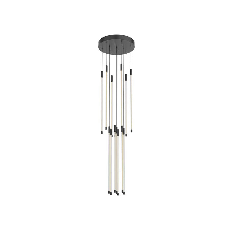 Kuzco Motif 27" LED Multi Pendant, Black/Clear Glass - MP75127-BK-UNV-010