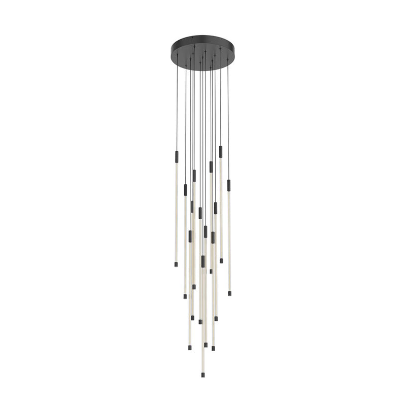Kuzco Motif 27" LED Multi Pendant, Black/Clear Glass